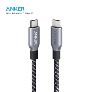 Anker Prime USB-C to USB-C Cable 3ft ( 240W, Upcycled-Braided )