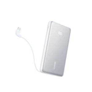 Anker Zolo Powerbank 10000mAh 22.5W Fast Charging with Built-in USB-C Cable [ CCC Certified ] – White