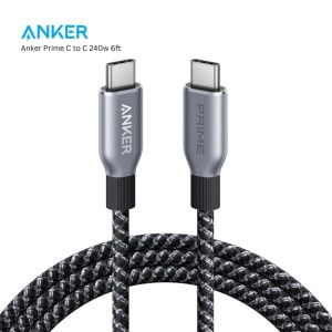 Anker Prime USB-C to USB-C Cable 6ft ( 240W, Upcycled-Braided )