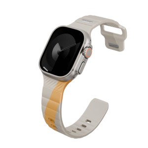 Uniq STRIDE DE Rubber Apple Watch Strap 44/45/46/49mm – BEIGE/CANARY YELLOW