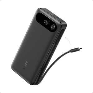 Anker Power Bank 20K 87W Max Build-In USB-C Cable – Black