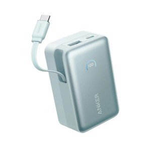 Anker Nano Power Bank ( 10K, 45W, Built-In Retractable USB-C Cable ) – Green