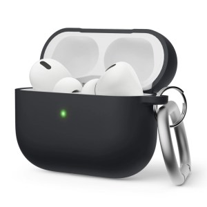 Elago AirPods Pro 2 Liquid Silicone Hang case (Triple Layer : PC, Liquid Silicone, Matte Coating) – Black