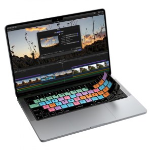 JCPal Verskin Final Cut Shortcuts Keyboard Cover (Transparent Black) for MacBook Pro14”/16” 2021 | MacBook Air 13.6” M2/2022 ( US-Layout)