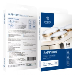 iMOS Stainless Frame | Sapphire Glass 14 Pro 6.1″ | 14 Pro Max 6.7″ – Gold