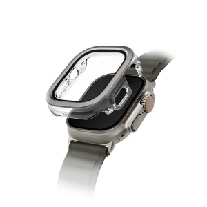 Uniq VOUTE Watch Case with Tempered Glass Screen 49mm – Titanium Silver