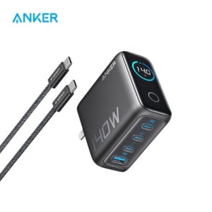Anker ZOLO 140W Wall Charger with Built-in Display – Black