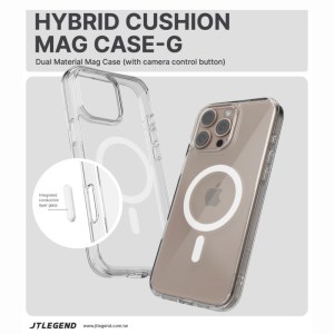 JTLEGEND Hybrid Cushion Mag Case-G ( with camera control button ) 16 Pro 6.3 – Crystal