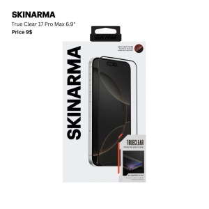 SKINARMA True Clear Glass Screen Protector iPhone 17 Pro Max 6.9″