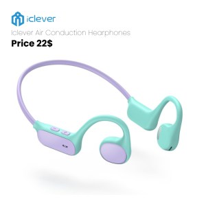 iClever Kids Bluetooth Air Conduction Headphones – Purple/Green