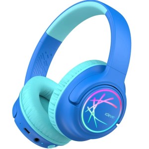 iClever Kids Bluetooth Headphones with LED Lights BTH18 – Blue