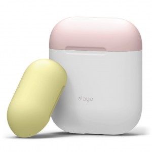 AIRPODS DUO CASE / Body-White / Top-Pink, Yellow