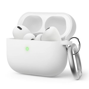 Elago AirPods Pro 2 Liquid Silicone Hang case (Triple Layer : PC, Liquid Silicone, Matte Coating) – White