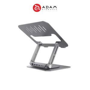 CASA Hub Stand Pro USB-C 6-in-1 Laptop Stand Hub – Gray