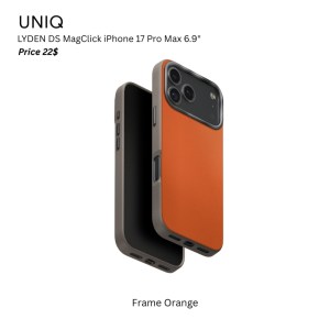 Uniq Hybrid LYDEN DS MagClick  iPhone 17 Pro Max 6.9″ – Frame Orange