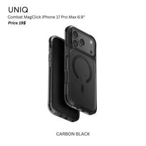 Uniq Hybrid Combat MagClick  iPhone 17 Pro Max 6.9″ – CARBON BLACK