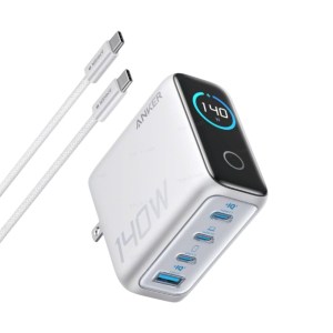 Anker ZOLO 140W Wall Charger with Built-in Display – Silver