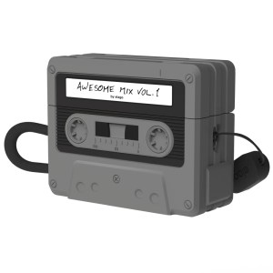 AirPods Pro 2 Cassette Tape Case (With Strap) – Black