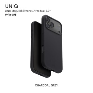 Uniq Hybrid LINO MagClick iPhone 17 Pro Max 6.9″ – CHARCOAL GREY