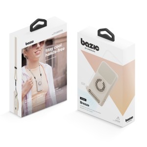 Bazic GoMag Breeze 2000Mah 4 Speed Magnetic Wearable Fan with Lanyard – Latte