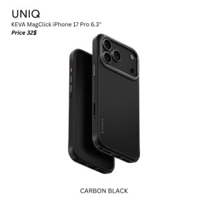 Uniq HYBRID KEVA MagClick  iPhone 17 Pro 6.3″ – CARBON BLACK
