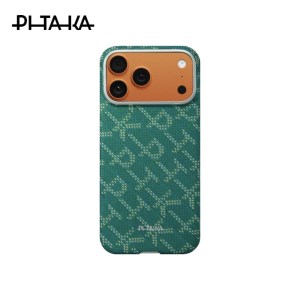 Pitaka Ultra-Slim Case iPhone 17 Pro Max 6.9″ – Monogram-Gold/Green