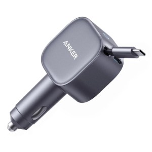 Anker Nano 75W USB-C Car Charger with Built-in Retractable USB-C Cable CN