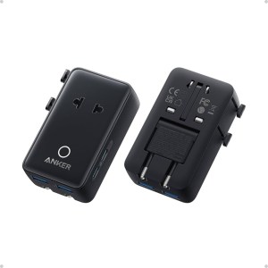Anker Nano Travel Adapter (5-in-1, 20W, 1-Pack) – Black