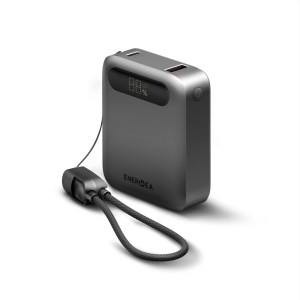 Energea Compac Loop 10K Power Bank with USB-C Cable and Strap 3C – Gunmetal