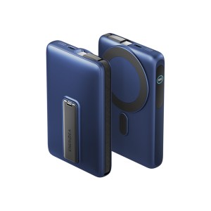Energea MagPac Ultra 10K Qi2 25w Power Bank with Built-in Cable and Stand PD35W – Indigo Blue