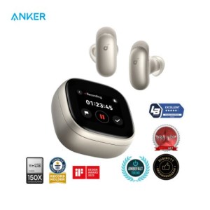 SoundCore Liberty 5 Pro Max | Earbuds with AI Note-Taker Smart Case – Gold