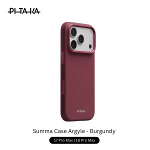 Pitaka Summa Case Argyle 17/18 Pro Max 6.9″ – Burgundy
