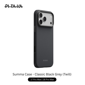 Pitaka Summa Case 17/18 Pro Max 6.9″ – Classic Black Grey (Twill)