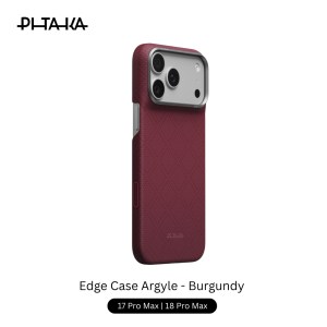 Pitaka Edge Case Argyle 17/18 Pro Max 6.9″ – Burgundy