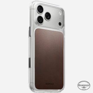 NOMAD Clear Leather Case [ Horween ] 17 Pro Max | 18 Pro Max – Rustic Brown