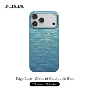 Pitaka Edge Case 17/18 Pro Max 6.9″ – Glints of Gold Lucid Blue