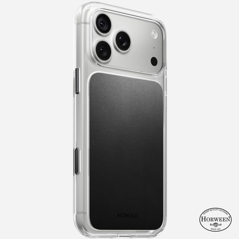 NOMAD Clear Leather Case [ Horween ] 17 Pro Max | 18 Pro Max - Black