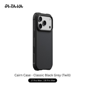 Pitaka Cairn Case 17/18 Pro Max 6.9″ – Classic Black Grey (Twill)