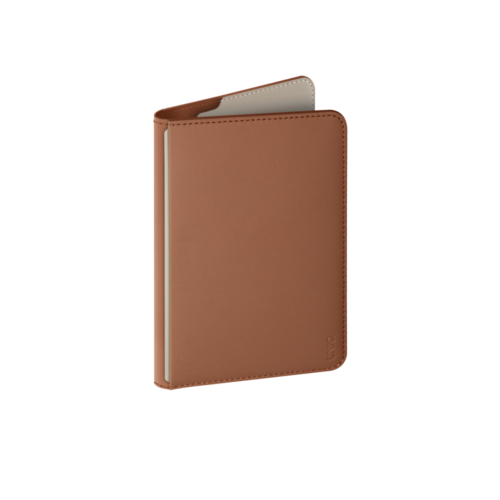 Uniq BELMOT Passport Holder Tracker with RFID-Blocking - Caramel