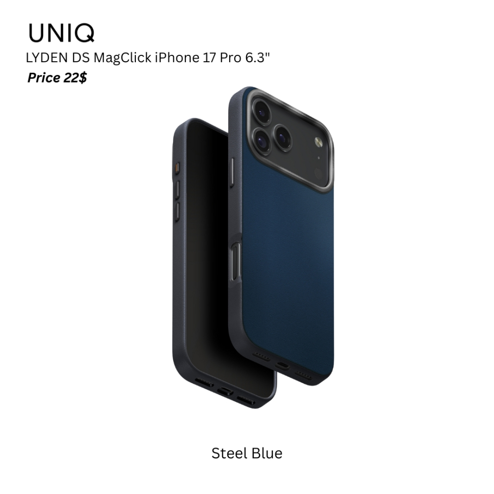Uniq Hybrid LYDEN DS MagClick iPhone 17 Pro 6.3" - Steel Blue