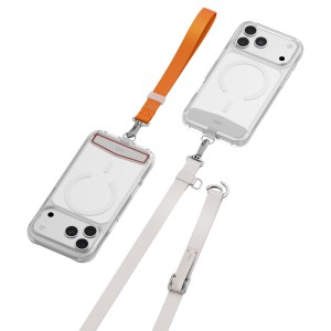 Uniq Vista Flex 2-in1 Lanyard and Hand Strap – MIST GREY/VOLT ORANGE