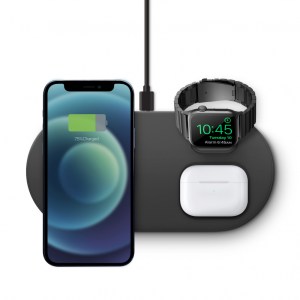 UNIQ AEREO MAG 3 IN 1 MAGNETIC FAST WIRELESS CHARGER (US) – Dark Grey