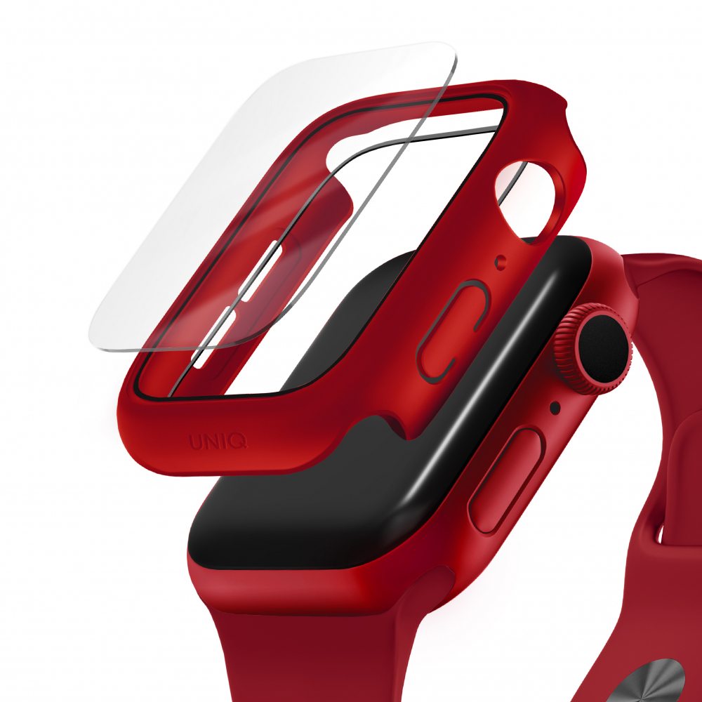 UNIQ NAUTIC Watch Case With IP68 WATER-RESISTANT TEMPERED GLASS 44MM - Red