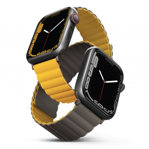 Uniq Revix Reversible Magnetic Apple Watch Strap 45/44/42MM – Mustard/Khaki