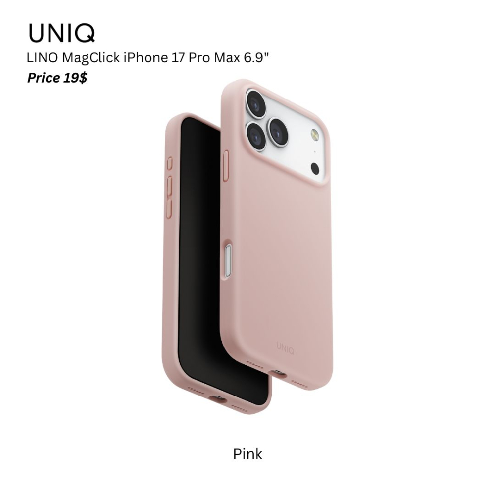 Uniq Hybrid LINO MagClick iPhone 17 Pro Max 6.9" - Pink